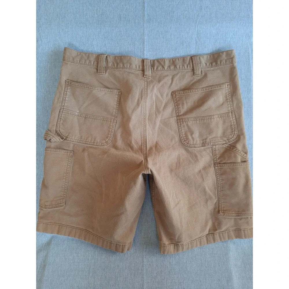 Carhartt Men 40 Relaxed Fit Carpenter Side Flap pocket Utility Brown Cargo Short